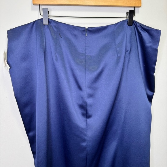 David's Bridal Navy Blue Satin High Low Ruffle Skirt Size 22 NWT Brand New - Picture 5 of 9